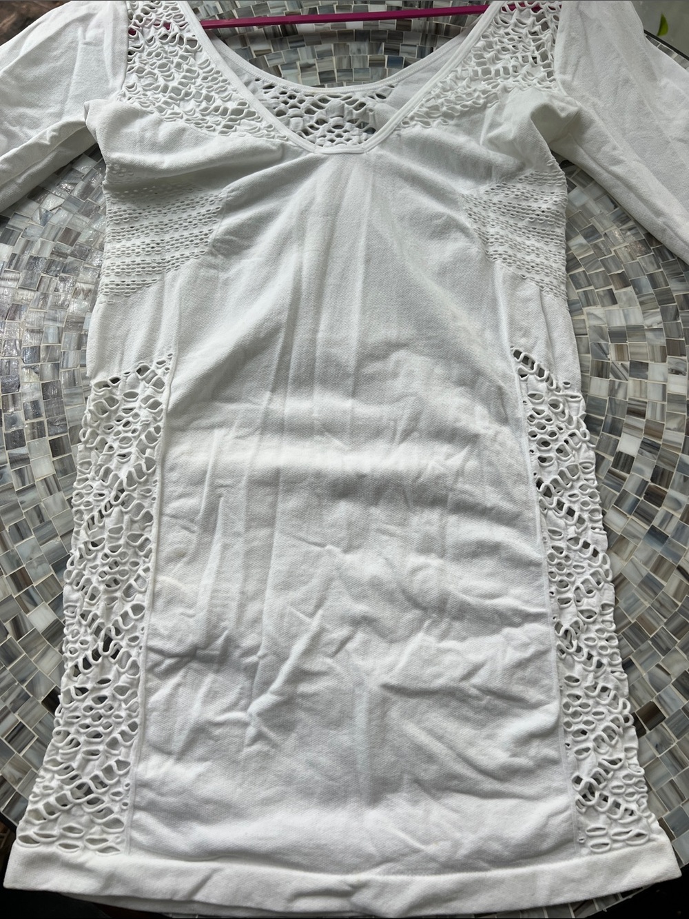 White Long Sleeve body con Women's Dress